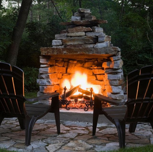 Outdoor fireplace kit