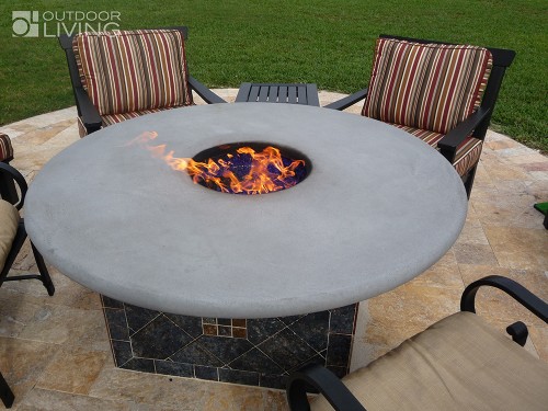 Firepit in the middle of sitting area